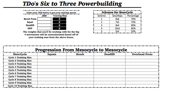 TDo s Six to Three Powerbuilding Program TDo FiT